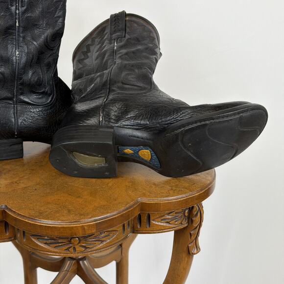 Ariat Black Pebbled Leather Western Boots Round Toe Tonal Stitching Men\'s 8.5 main image 5
